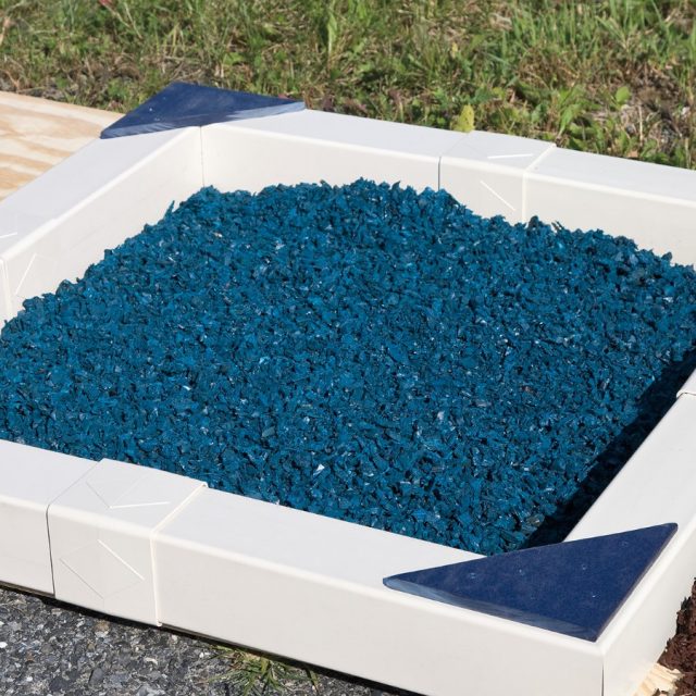 blue rubber playground mulch