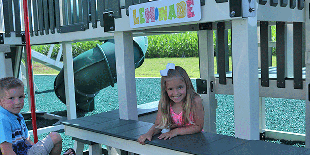 lemonade stand attached to swing set
