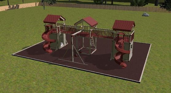 3d rendering of family swing set